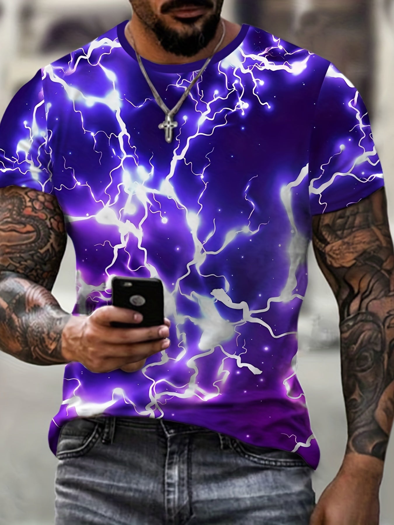 Men's Lion Graphic T shirt 3D Print Crew Neck Top Tee For Summer