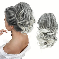 Synthetic Claw Clip Messy Bun Hair Piece for Women