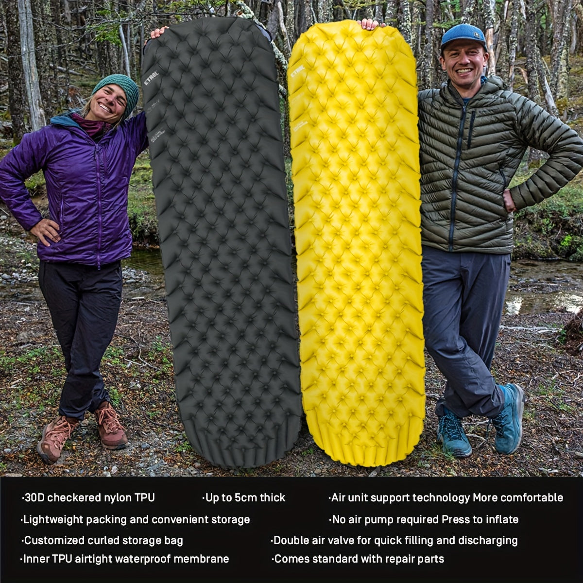 ETROL Inflatable Sleeping Pad for Tent & Hammoc