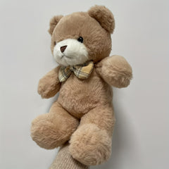 Bowtie Bear Plush Toy 12in Light Brown Halloween Thanksgiving Christmas