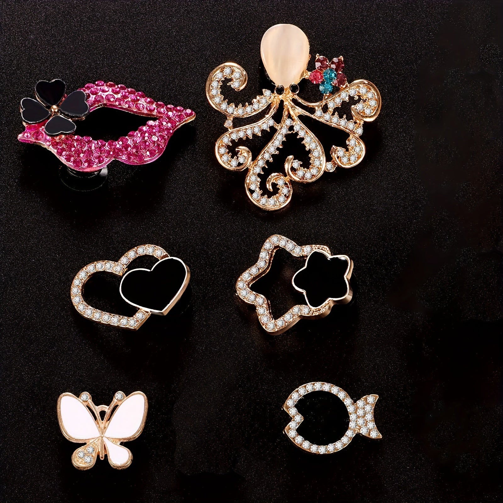23PCS Rhinestone Flower Butterfly Shoe Charms For Clogs Sandals DIY Accessories
