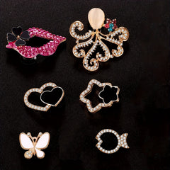 23PCS Rhinestone Flower Butterfly Shoe Charms For Clogs Sandals DIY Accessories