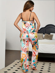 Floral Print Pajama Set Cami Top & Pants Sleepwear