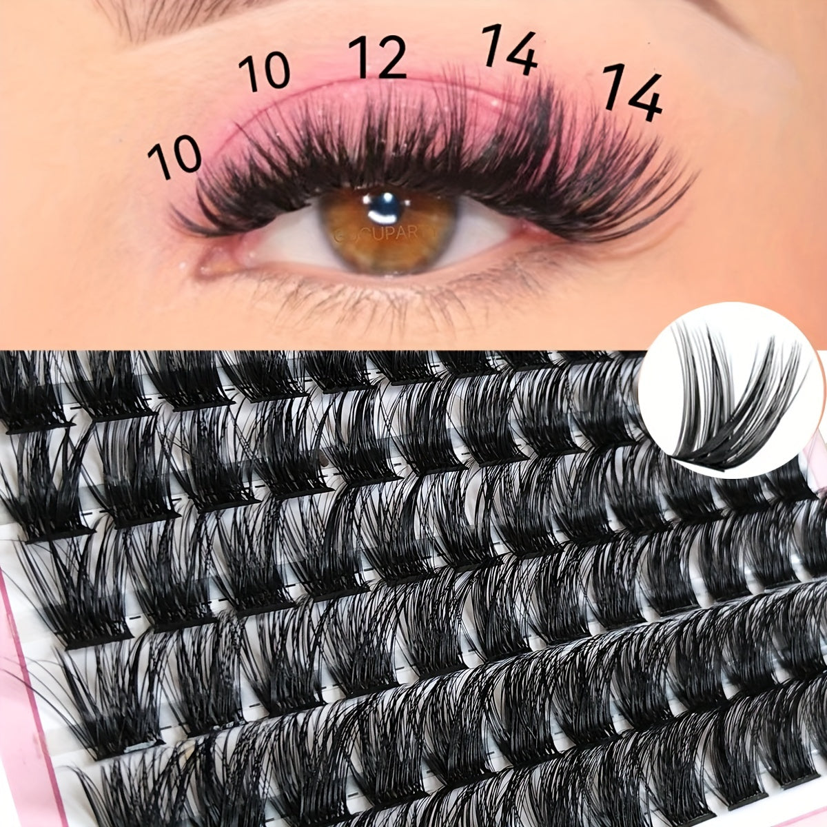 120 Clusters Lashes D Curling 9 16mm Mixed Length Fluffy False Eyelashes