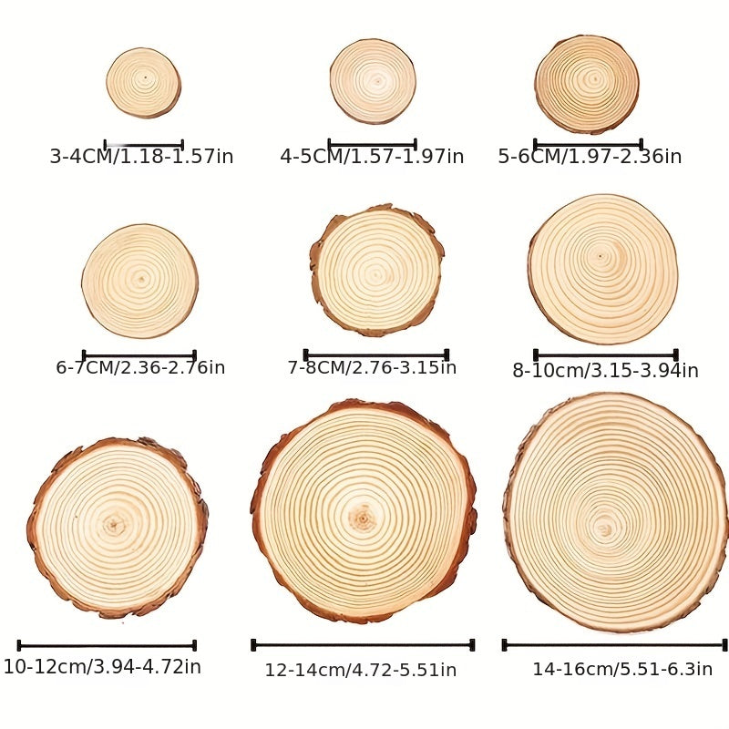 3 Thick Pine Wood Slices Circles With Tree Bark Log Discs DIY Crafts