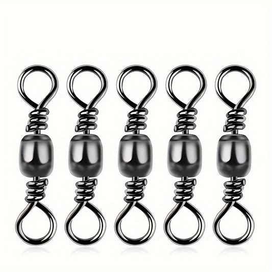 50pcs Barrel Swivel High Speed 8 Ring Fishing Connector Accessories