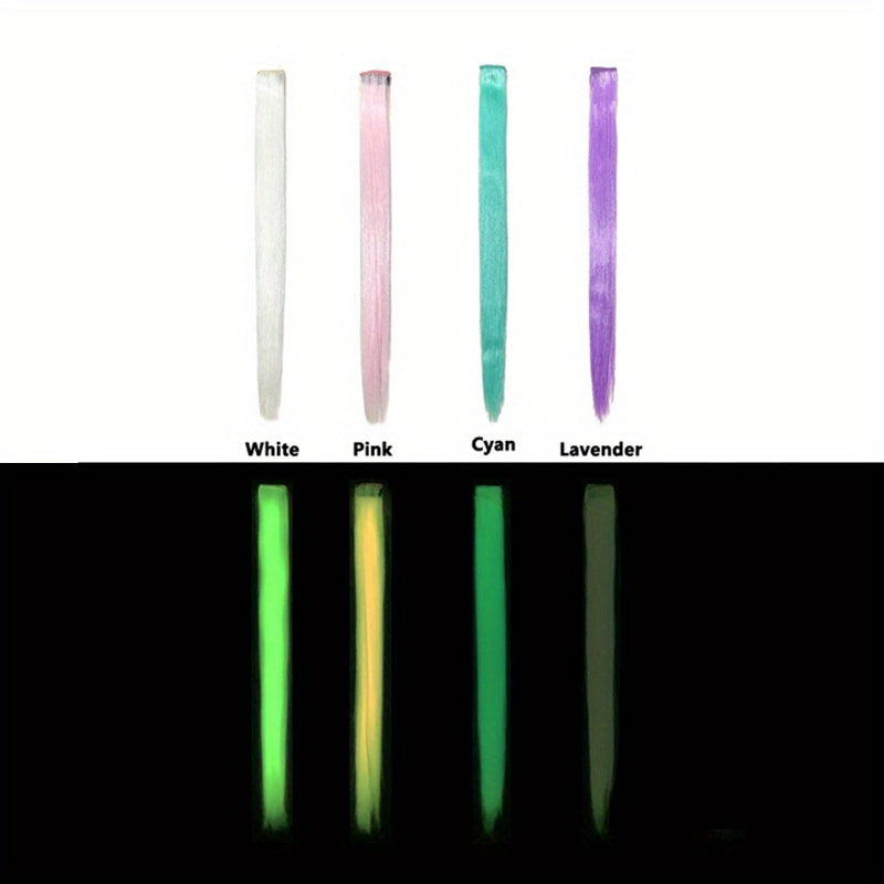 4-Piece Glowing Hairpieces for Nighttime Events, Music Festivals, and Clubs