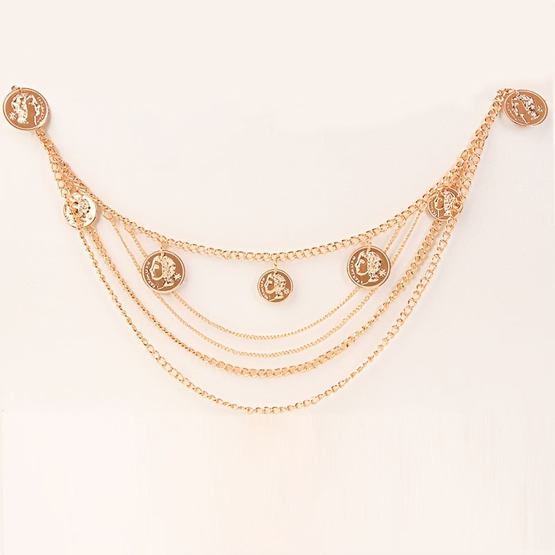Layered Waist Chain Belt for Women Beach Bikini Denim Dresses
