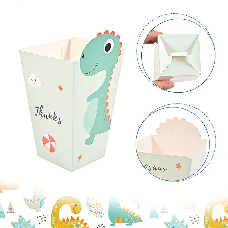 12pcs Dinosaur Popcorn Boxes Birthday Party Decoration