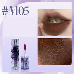 Matte Lip Glaze & Brown Lip Contouring Gloss, Plumping Effect, Transparent Tube