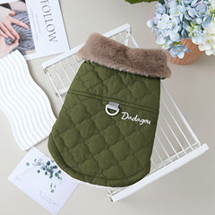Plush Collar Dog Warm Coat for Autumn and Winter