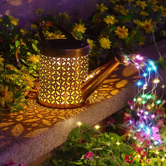Solar Watering Can Lights String Hanging Solar Waterfall Lights Waterproof
