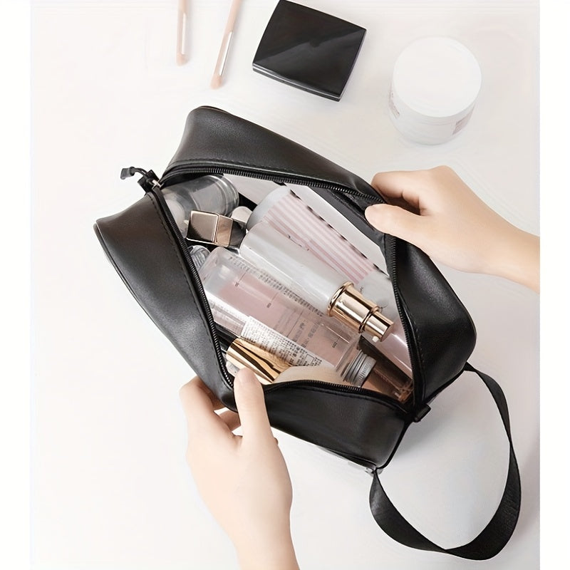 Translucent PVC Cosmetic Bag with Hanging Handles