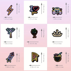 50pcs Neon Stickers for Luggage Water Cup Motorcycle