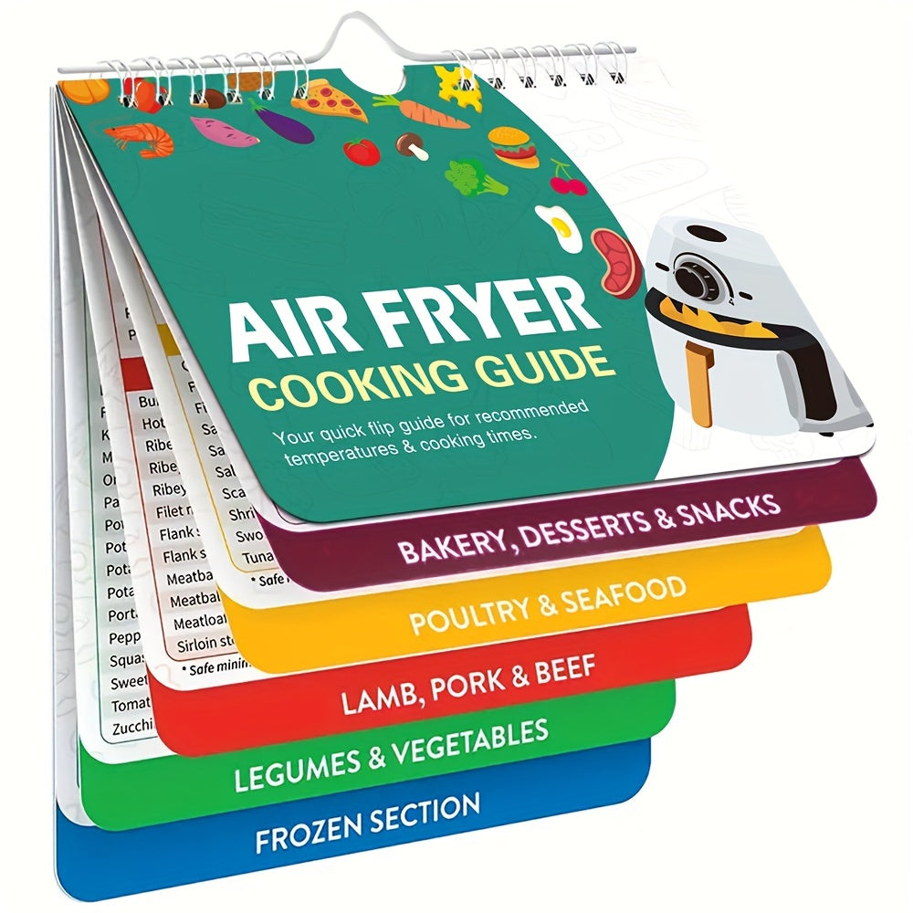 Air Fryer Cheat Table Magnet Cooking Guide Booklet