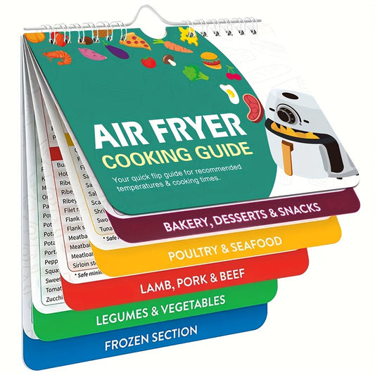 Air Fryer Cheat Table Magnet Cooking Guide Booklet