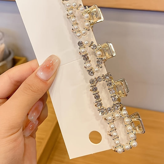 Pearl Rhinestone Hair Clip Vintage Hairpin