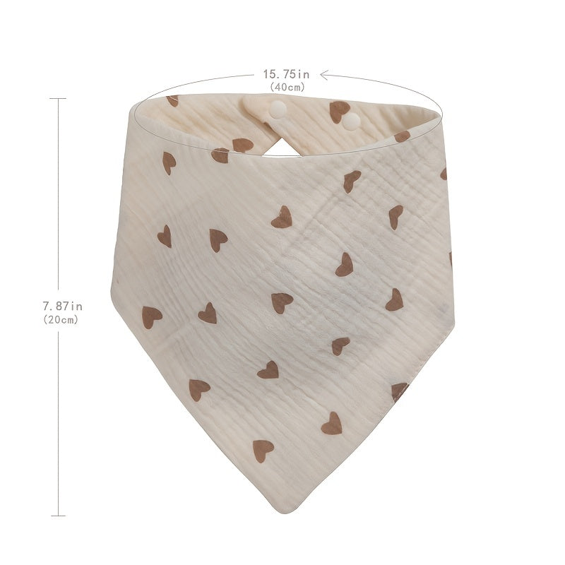 Floral Print Cotton Triangle Bib For Boys Girls