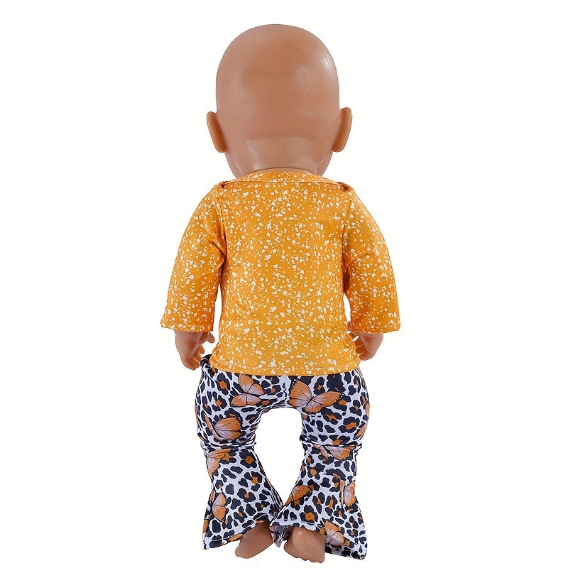 Butterfly Pattern Doll Clothing Set for 17-18 Inch Dolls