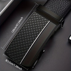 Men's Pu Leather Belt Automatic Buckle Business Casual All match Belt