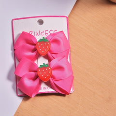2pcs Baby Girls Strawberry Bow Hair Clip Hairpin Headwear Children's Gift