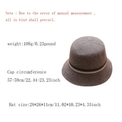 Woolen Bucket Hat Winter Warm Fishing Hat Women Outdoor Hat