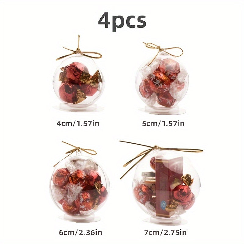 4pcs Transparent Plastic Round Ball Party Wedding Christmas Decoration Props