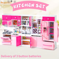 MQUDUO Pink Kitchen Set Pretend Play Toys for Christmas Halloween Thanksgiving E