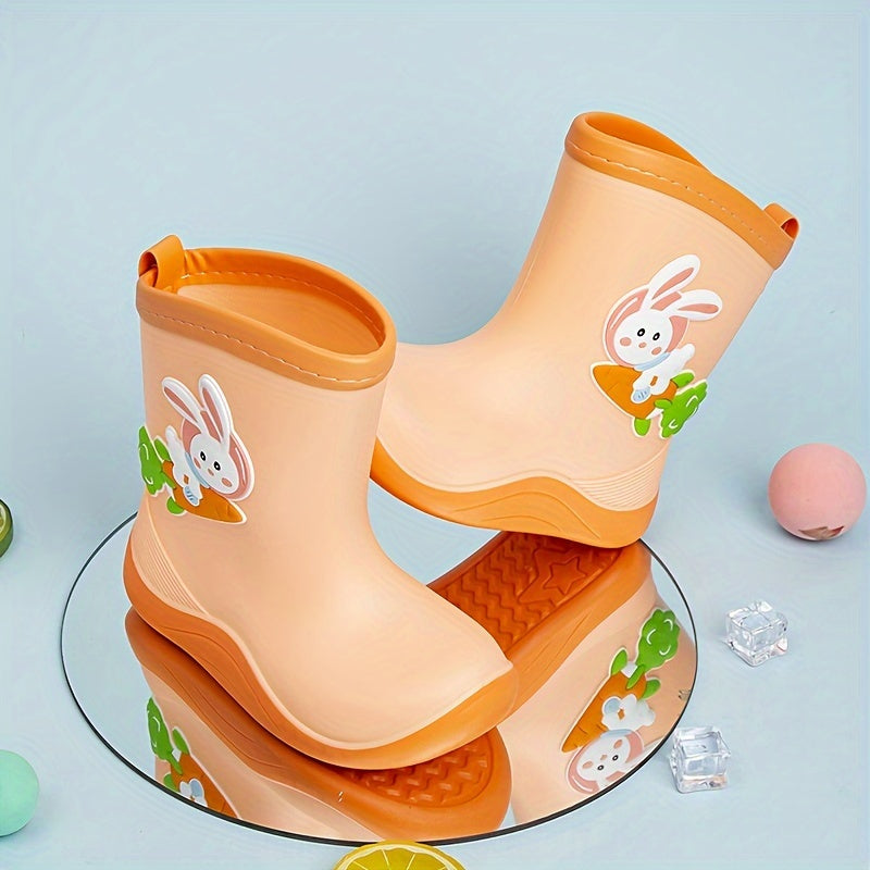 Girl's Dino Pattern Rain Boots Non-Slip Waterproof Shoes