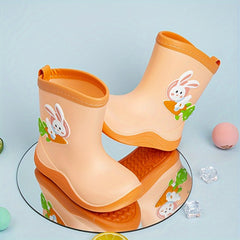 Girl's Dino Pattern Rain Boots Non-Slip Waterproof Shoes