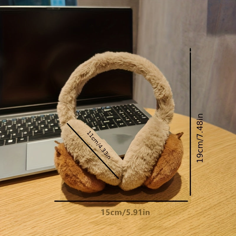Women's Cartoon Capybara Plush Earmuffs Cozy Polyester Fiber
