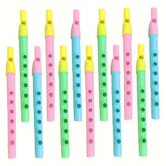 64-Piece Colorful Plastic Flutes Mini Recorder Toys
