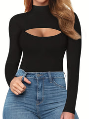Long Sleeve Shaping Bodysuit High Neck Tummy Control Slimmer Body Shaper