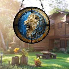 Roaring Lion Round Window Sun Catcher Acrylic Ornament
