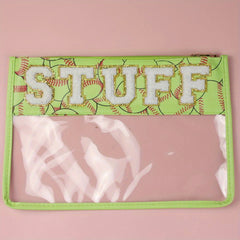 Clear Zipper Pouches Waterproof Toiletry Bag Baseball Softball Cosmetic Bag