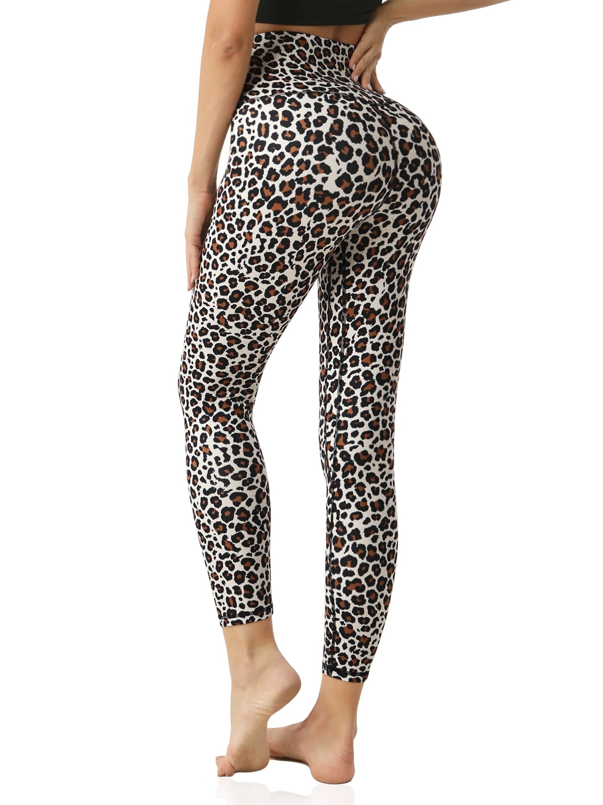 Leopard Print Yoga Pants High Waist Leggings with Pocket