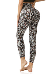 Leopard Print Yoga Pants High Waist Leggings with Pocket