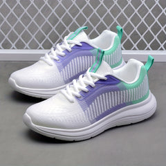 Women's Ombre Mesh Athletic Running Shoes Lace-up Casual Sneakers