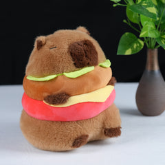 Capybara Plush Toy Hamburger Soft Faux Fur Stuffed Animal