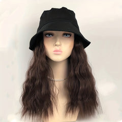 Women's Bucket Hat With Removable 29.97 cm Curly Hair Wig Hairstyle