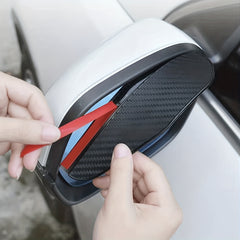 2pcs Thickened Carbon Fiber Texture Rain Eyebrow for Car Rearview Mirror