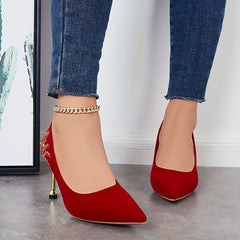 Women's Rhinestone High Heels Pointed Toe Stiletto Heels