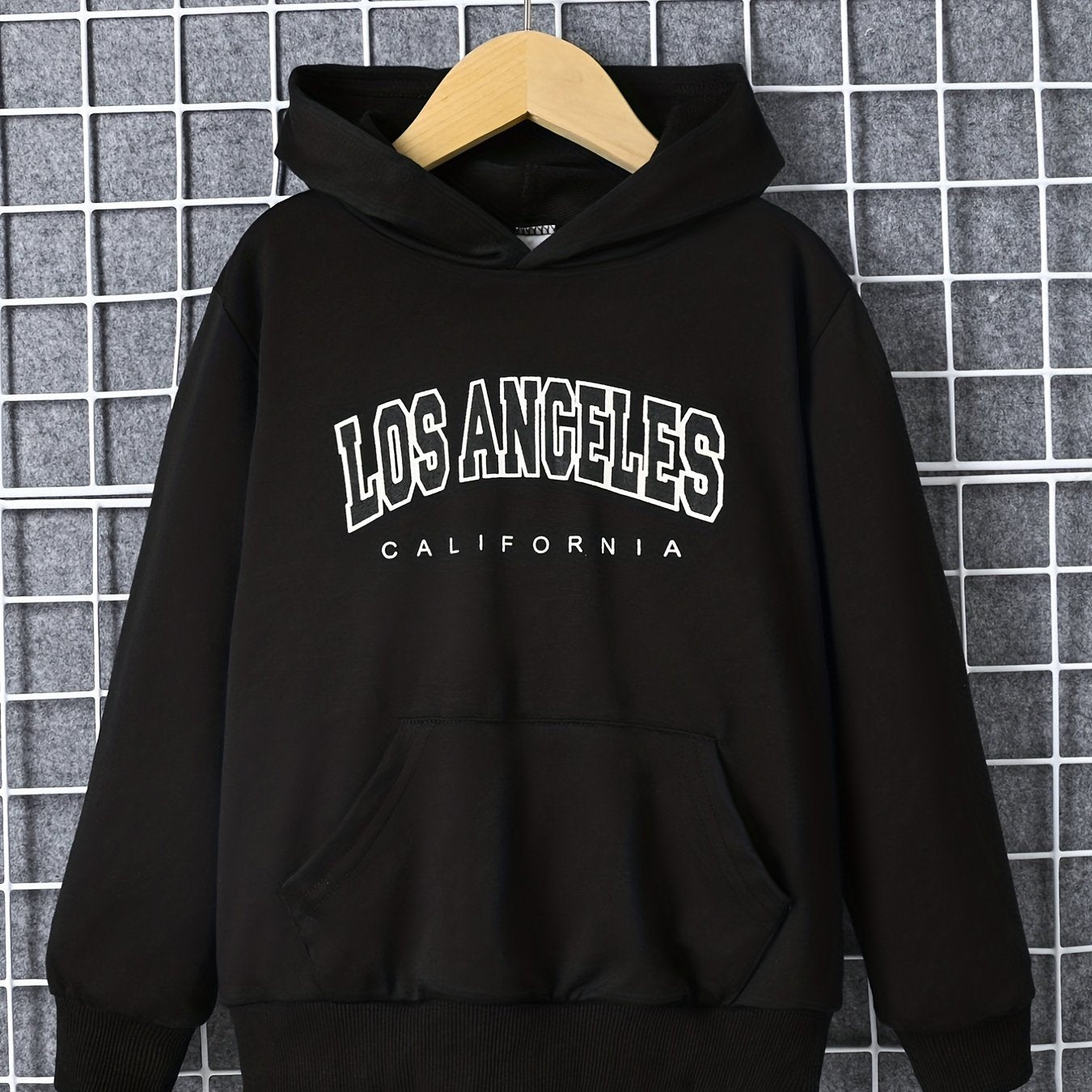 LOS ANGELES Boys Pullover Hooded Sweatshirt Spring Fall Kids Clothing
