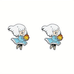 1pc 2pcs Girl Flame Enamel Brooch for Wallet Clothing