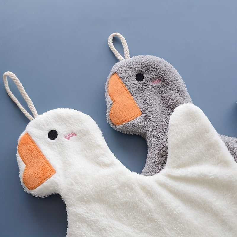 Microfiber Goose Pattern Hanging Towel Quick Drying Soft Absorbent with Loop