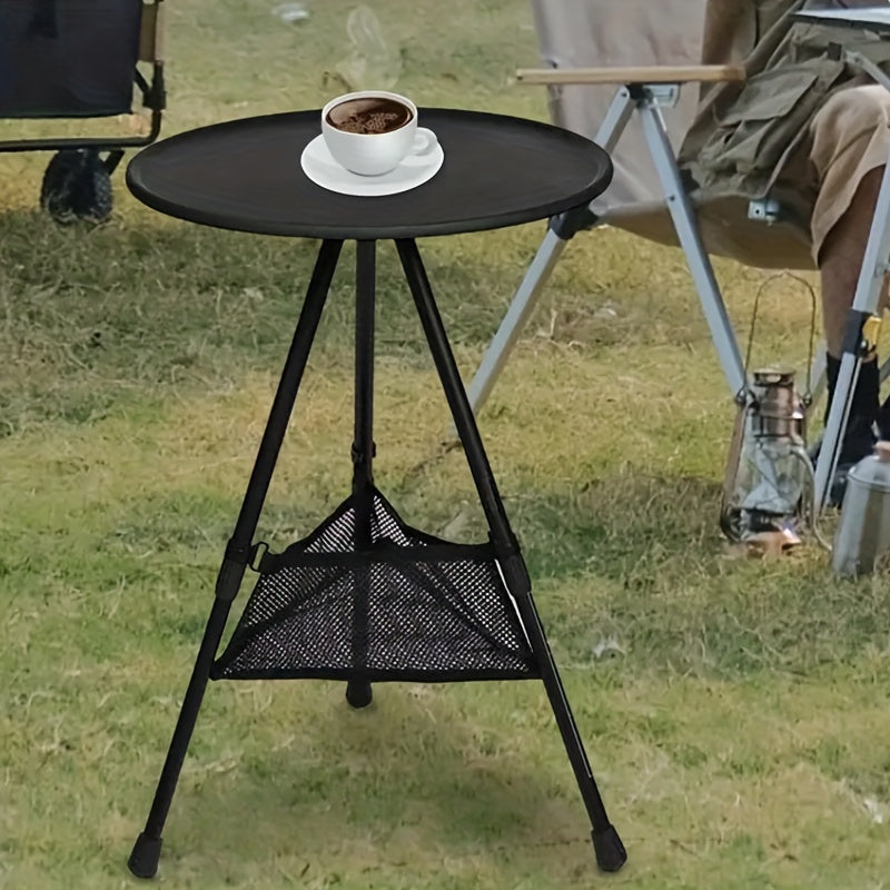 Portable Lightweight Camping Table Adjustable Height Aluminum 3 Legs Table