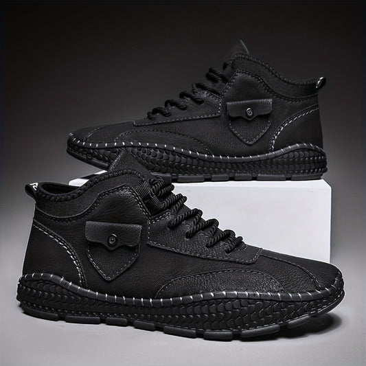 Men's Casual Stitch Solid Low Top Lace up Boots