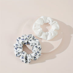 2 Pcs Floral Print Scrunchies Hairbands Ponytail Holder Elastic Hair Ties