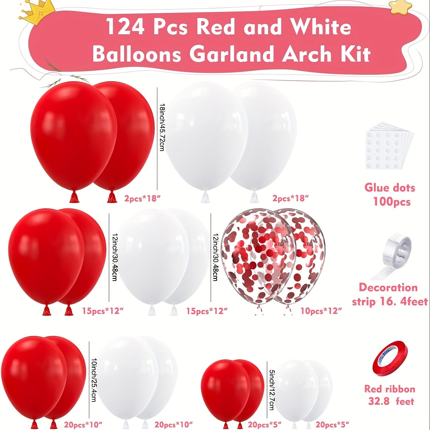 127pcs Balloon Garland Arch Kit for Wedding Birthday Anniversary Graduation