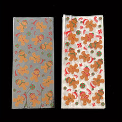 100pcs Gingerbread Man Pattern Cellophane Candy Bags